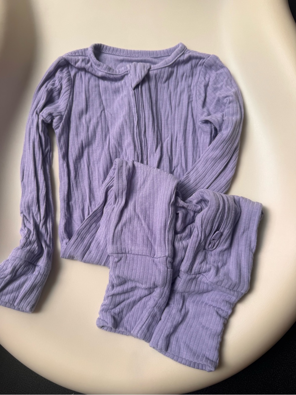 Carter's Purely Soft Lavender Ribbed One-Piece Footie